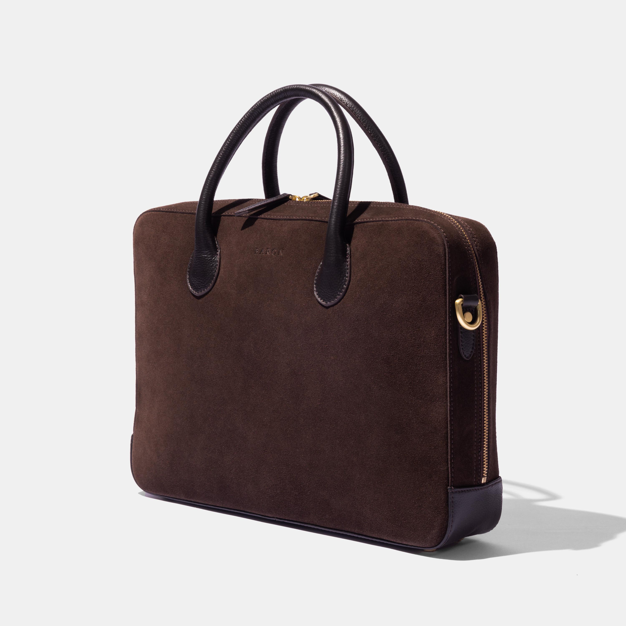 Baron — Computer Bag Brown Suede